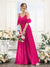 A-Line Spaghetti Straps Split Side Ruched Floor-Length Chiffon Bridesmaid Dresses