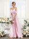 A-Line Spaghetti Straps Split Side Ruched Floor-Length Chiffon Bridesmaid Dresses