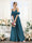 A-Line Spaghetti Straps Split Side Ruched Floor-Length Chiffon Bridesmaid Dresses