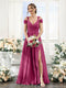 A-Line V-Neck Split Side Ruched Floor-Length Chiffon Bridesmaid Dresses
