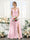A-Line V-Neck Split Side Ruched Floor-Length Chiffon Bridesmaid Dresses