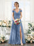 A-Line V-Neck Split Side Ruched Floor-Length Chiffon Bridesmaid Dresses