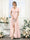 A-Line V-Neck Short Sleeves Split Side Ruched Floor-Length Chiffon Bridesmaid Dresses