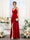 A-Line V-Neck Spaghetti Straps Sleeveless Split Side Floor-Length Velvet Dresses