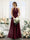 A-Line Halter Sleeveless Split Side Ruched Floor-Length Chiffon Bridesmaid Dresses