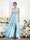 A-Line V-Neck Spaghetti Straps Sleeveless Split Side Floor-Length Chiffon Bridesmaid Dresses