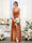 A-Line Spaghetti Straps Sleeveless Backless Split Side Floor-Length Chiffon Bridesmaid Dresses