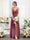A-Line Spaghetti Straps Sleeveless Backless Split Side Floor-Length Chiffon Bridesmaid Dresses