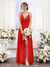 A-Line Spaghetti Straps Sleeveless Backless Split Side Floor-Length Chiffon Bridesmaid Dresses