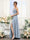 A-Line Ruched V-Neck Spaghetti Straps Split Side Floor-Length Chiffon Bridesmaid Dresses