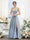 A-Line Ruched V-Neck Spaghetti Straps Split Side Floor-Length Chiffon Bridesmaid Dresses
