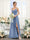 A-Line Ruched V-Neck Spaghetti Straps Split Side Floor-Length Chiffon Bridesmaid Dresses