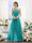 A-Line Halter Sleeveless Ruched Floor-Length Chiffon Bridesmaid Dresses