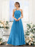 A-Line Halter Sleeveless Ruched Floor-Length Chiffon Bridesmaid Dresses