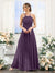 A-Line Halter Sleeveless Ruched Floor-Length Chiffon Bridesmaid Dresses