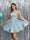 A-Line Spaghetti Straps Ruched Sleeveless Metallic Lurex Short Prom Dresses