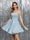 A-Line Spaghetti Straps Ruched Sleeveless Metallic Lurex Short Prom Dresses