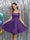 A-Line Spaghetti Straps Ruched Sleeveless Metallic Lurex Short Prom Dresses