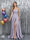 A-Line Spaghetti Straps V-Neck Sleeveless Metallic Lurex Long Prom Dresses