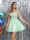 A-Line Spaghetti Straps V-Neck Applique Sleeveless Tulle Homecoming Dresses