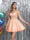 A-Line Spaghetti Straps V-Neck Applique Sleeveless Tulle Homecoming Dresses
