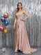 A-Line Sleeveless Metallic Lurex Long Prom Dresses with Spaghetti Straps