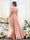 A-Line V-Neck Short Sleeves Split Side Floor-Length Chiffon Bridesmaid Dresses