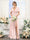 A-Line V-Neck Short Sleeves Split Side Floor-Length Chiffon Bridesmaid Dresses