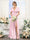 A-Line V-Neck Short Sleeves Split Side Floor-Length Chiffon Bridesmaid Dresses