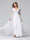 A-Line V-Neck Long Sleeves Long Chiffon Wedding Dresses with Lace Applique