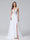 A-Line Spaghetti Straps V-Neck Sleeveless Long Chiffon Wedding Dresses With Applique Split Side