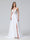 A-Line Spaghetti Straps V-Neck Sleeveless Long Chiffon Wedding Dresses With Applique Split Side