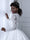 V-Neck Long Sleeves Lace Ball Gown Wedding Dresses with Appliques