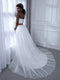 A-Line Strapless Sleeveless Tulle Wedding Dresses with Beading Rhinestones