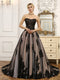 Strapless Tulle Ball Gown Wedding Dresses with Beading & Appliques