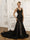 V-Neck Sleeveless Tulle Mermaid Wedding Dresses with Lace Appliques