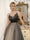 Tulle V-Neck Sleeveless Ball Gown Wedding Dresses with Beading