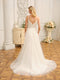 A-Line/Princess Spaghetti Straps Sleeveless Long Wedding Dresses with Appliques & Seuiqns