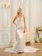 Trumpet/Mermaid Spaghetti Straps Sleeveless Long Wedding Dresses with Appliques