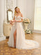 A-Line/Princess Sleeveless Long Wedding Dresses with Appliques & Split Side