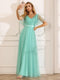 A-Line/Princess Tulle Long Bridesmaid Dresses with Sleeves