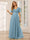 A-Line/Princess Tulle Long Bridesmaid Dresses with Sleeves