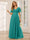 A-Line/Princess Tulle Long Bridesmaid Dresses with Sleeves