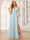 A-Line/Princess Spaghetti Straps V-Neck Long Bridesmaid Dresses with Split Side