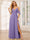A-Line/Princess Spaghetti Straps V-Neck Long Bridesmaid Dresses with Split Side