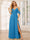 A-Line/Princess Spaghetti Straps V-Neck Long Bridesmaid Dresses with Split Side