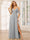 A-Line/Princess Spaghetti Straps V-Neck Long Bridesmaid Dresses with Split Side
