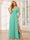 A-Line/Princess Spaghetti Straps V-Neck Long Bridesmaid Dresses with Split Side