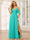 A-Line/Princess Spaghetti Straps V-Neck Long Bridesmaid Dresses with Split Side