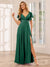A-Line/Princess V-Neck Long Bridesmaid Dresses with Split Side & Beading